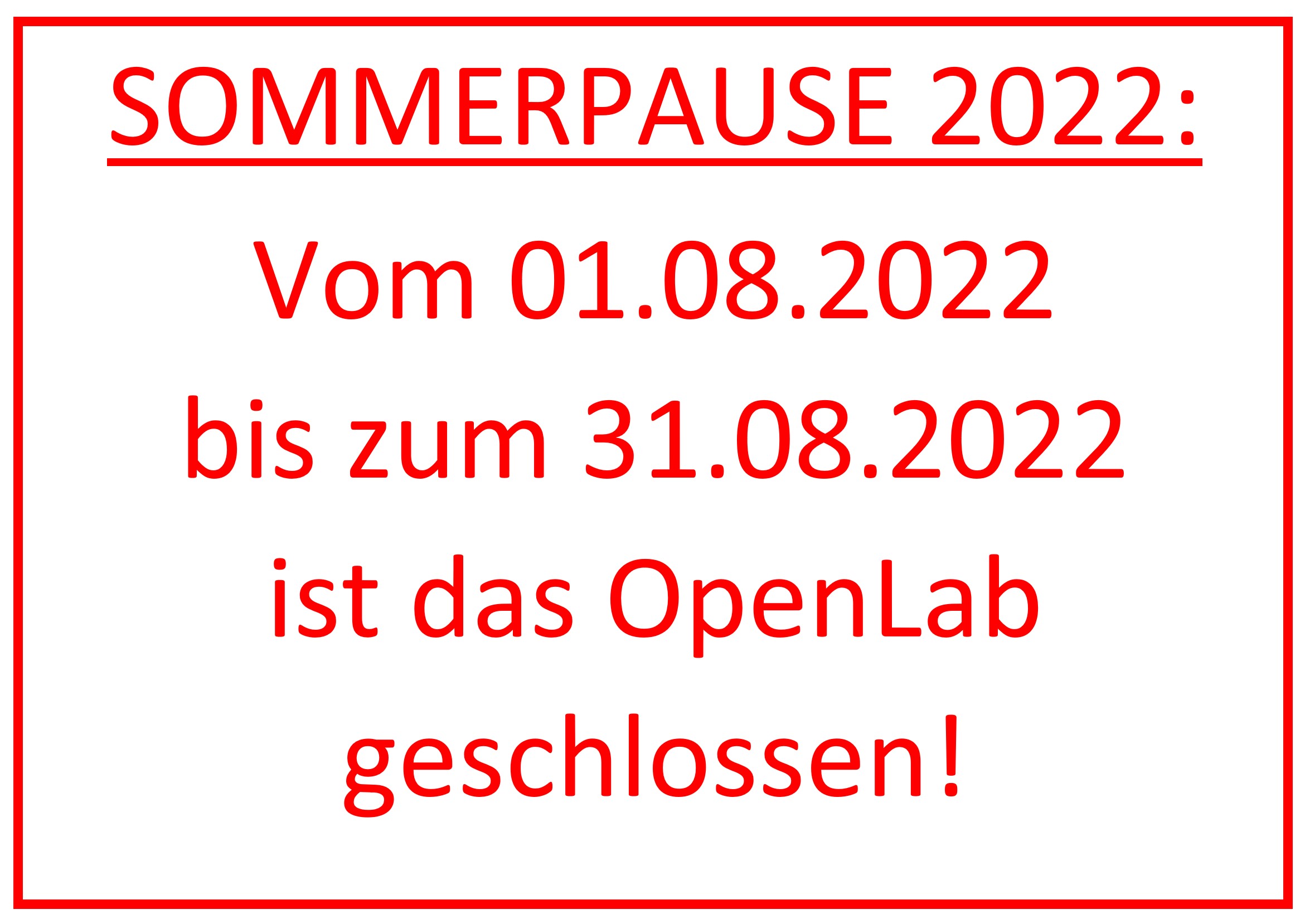 You are currently viewing Sommerpause August 2022
