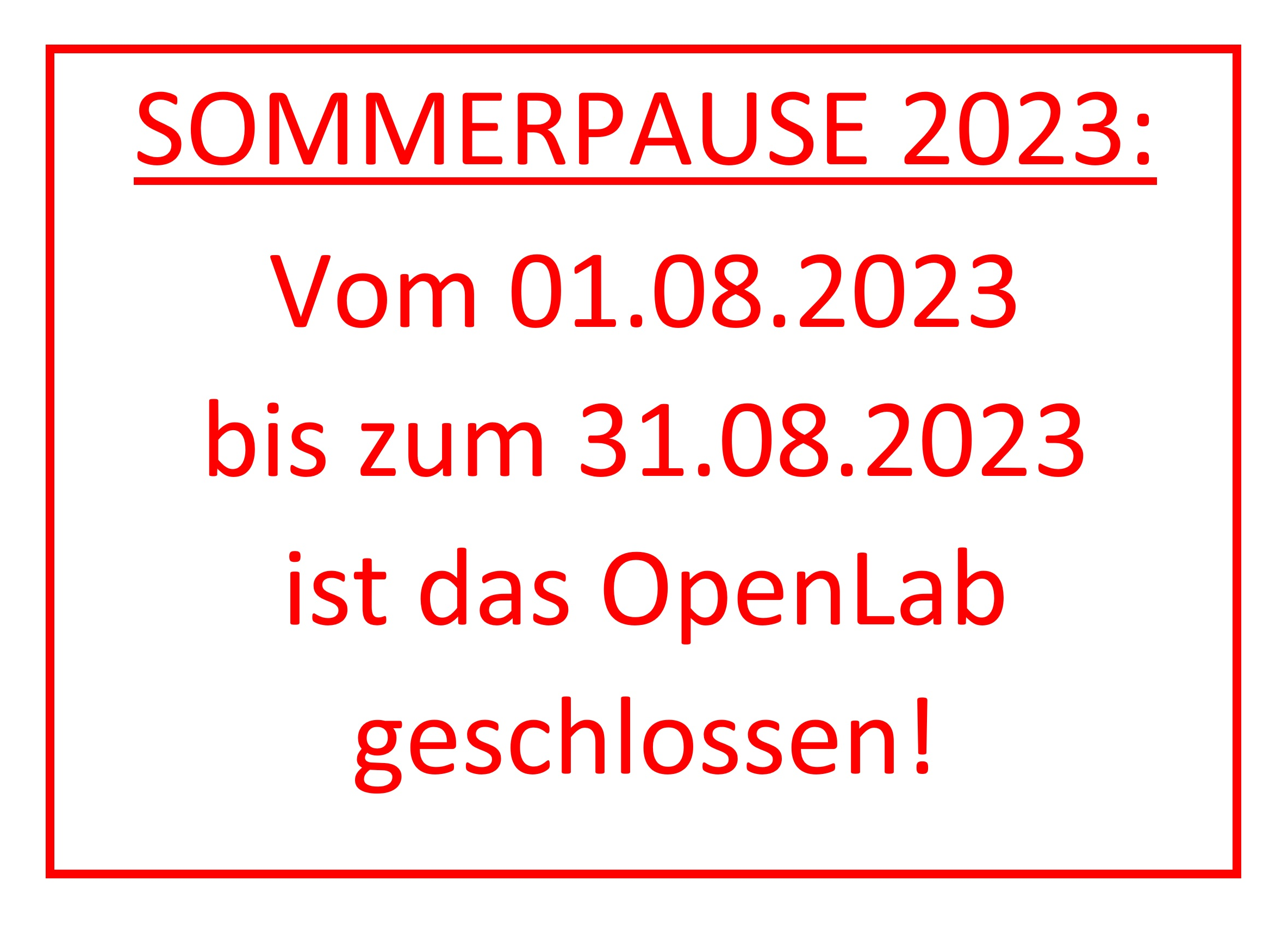 You are currently viewing SOMMERPAUSE August 2023